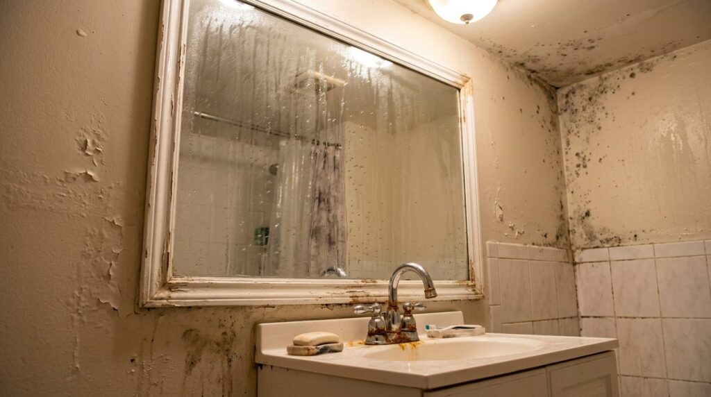 Bathroom moisture problems documentation photo: bathroom mir