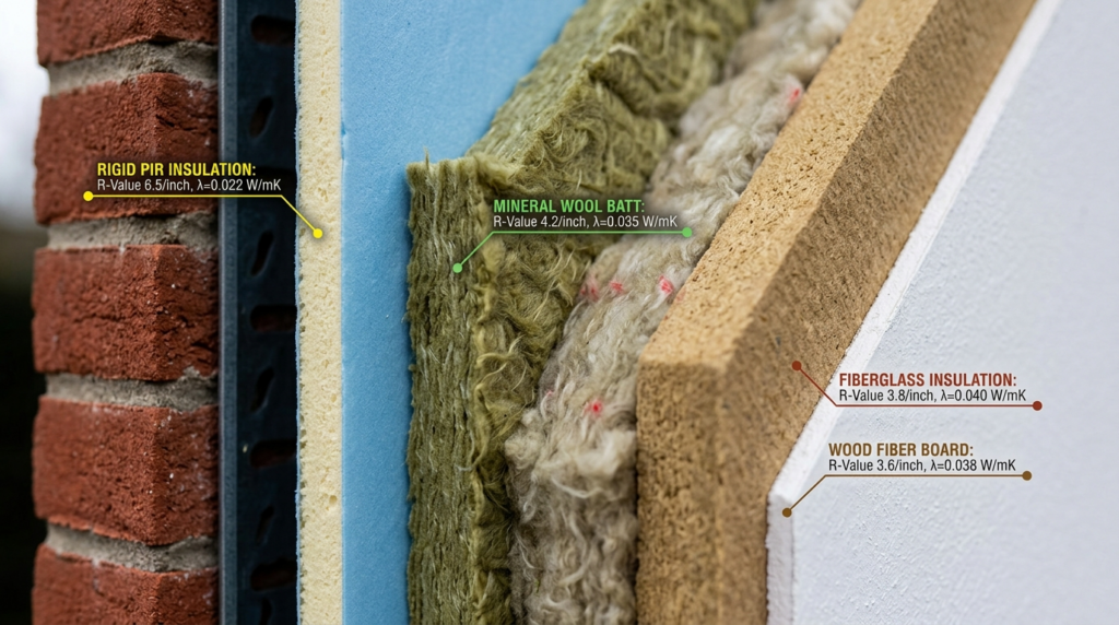 Close-up macro photography of layered insulation materials c