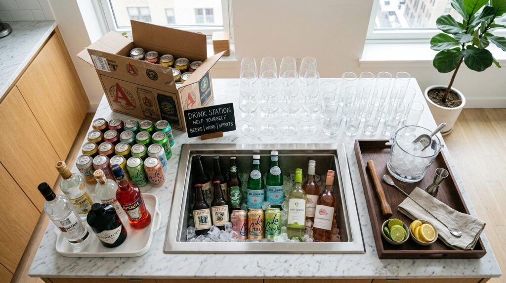 Flat-lay professional lifestyle photograph of a well-planned